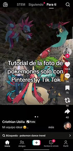 Tutorial de fotos de Pokémon con Pinterest y TikTok