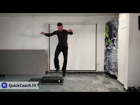 Aerobic Step Lateral Jump Up with Rotation | Exercise Demo | Coaching Software | QuickCoach