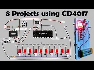 CD4017 IC Projects | LED Chaser Circuit Diagram