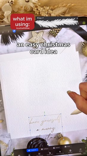 7K views · 13 comments | An easy chrisymas card idea for your festive craft DIY  Learn how to create a festive christmas wreath on procreate for your Christmas card designs ✨ What im using:  the pine brush, bow, bell and bauble brushes are from the wreath and garland brush set ✨the glitter brushes used are part of the glitter brush set All linked in my bio and from my website brushwithbree 勺勺 . . #Procreate #christmas #christmascard | Brush With Bree | Facebook