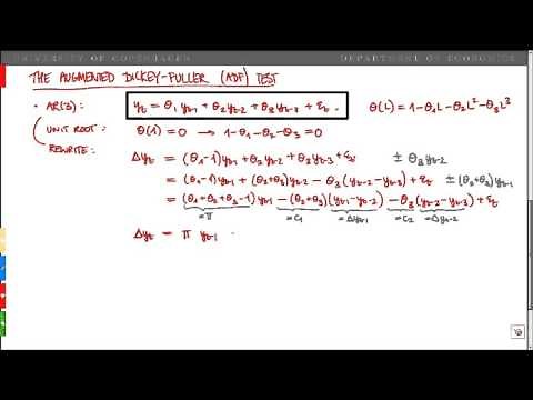 The Augmented Dickey-Fuller (ADF) Unit Root Test in an AR(p) Model