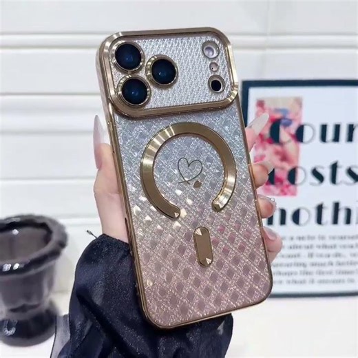 Carbon Fiber Texture Loves Gradient MagSafe TPU Phone Case