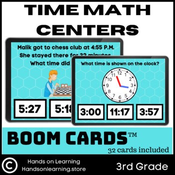Time Math Centers Boom Cards | 3rd Grade Math