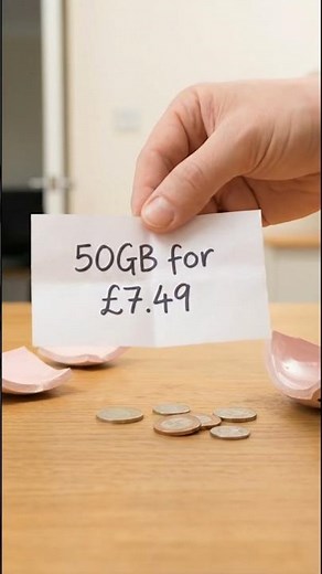 Best UK SIM plan 👉 50GB for £7.49/month. Fixed Price #shorts #talkhome #uk