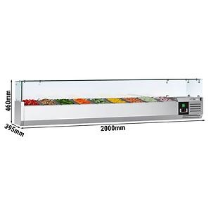 [Hot Item] 6 Pan Stainless Steel Pizza Display Chiller Counter Top Salad Bar Fridge