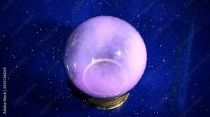 Magic ball of divination, magical practice. Glowing fortunetelling. Witchcraft. Stock Video