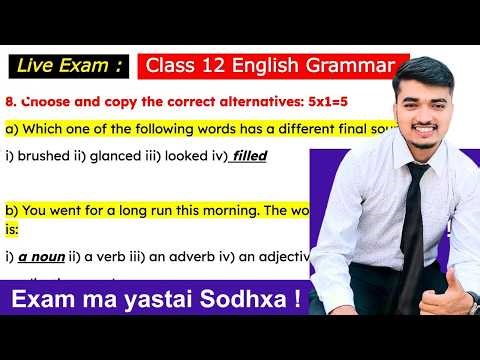 🔴Live Grammar Quiz Part 1: Class 12 English Grammar for Board Exam!