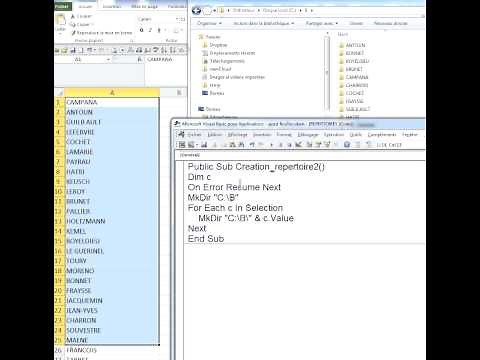 EXCEL MACRO CREATION DE DOSSIERS