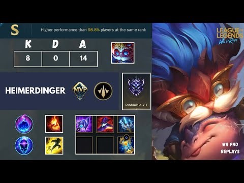Dragon Trainer Heimerdinger Mid vs Nautilus - [NA] Diamond Patch 6.3 Wild Rift