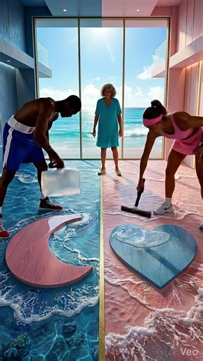 THIS PINK & BLUE FLOOR IS INCREDIBLE! 😱🥊💖 Moon Pool vs Heart Pool #shorts
