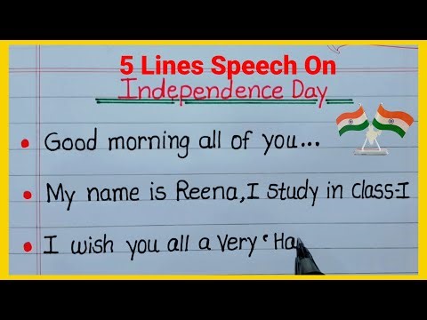 5 Lines Speech On Independence Day For Kids 2022/15 august speech for kids/