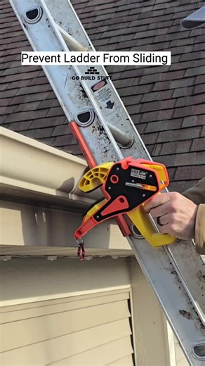 If you are going to put your ladder on a gutter this is a great way to keep it from sliding around #gutters #ladder #gobuildstuff