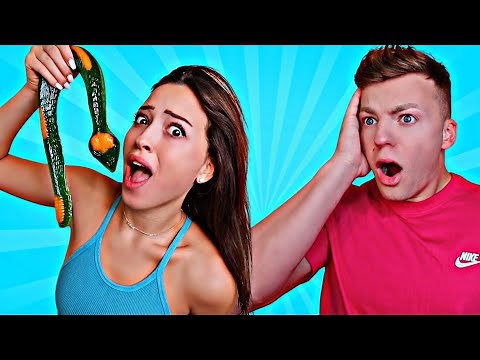 GUMMY FOOD VS REAL FOOD CHALLENGE! *EATING GIANT GUMMY SNAKE*