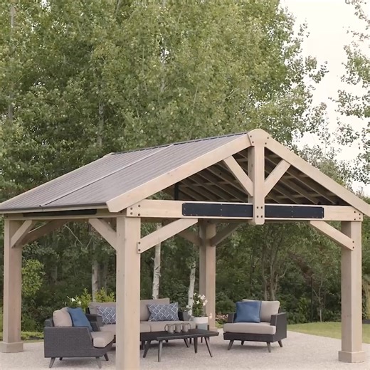Your backyard has more potential than you think. ✨ Turn open space into your favorite place with a beautifully crafted Yardistry gazebo or pavilion. | Yardistry