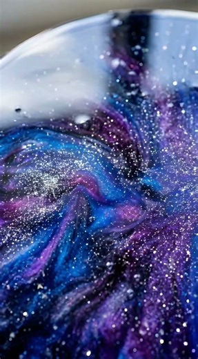 Galaxy Table Epoxy Pour From Start to Finish #diy #crafts #satisfying