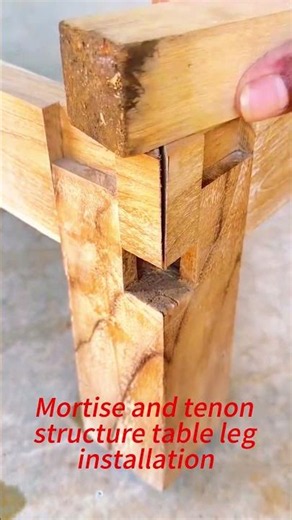 Mortise and tenon structure table leg installation