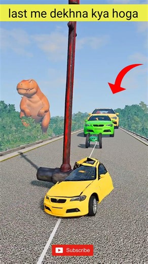 GIANT Hammer vs Cars Size Challenge Epic Crash