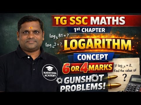 10th class TG SSC MATHS 1st chapter logarithm important problems gun shot