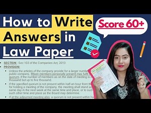 How to Write Answers in Law Exam | Law Paper Presentation Tips to Score 60+ |CA, CS, CMA 💯👍💡⏱