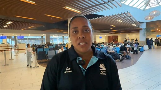 Team Fiji Swimming Team Manager, Cheyenne Rova, gives an update from Nadi Airport as our swimmers were part of the contingent that left our shores this morning for the 2025 Pacific Mini Games in Palau. #TeamFiji #PALAU2025 #PacifcMiniGames #TeamFijiPalau #InspireFiji #EmpoweringUnity | Team Fiji