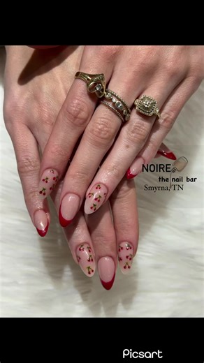 Sweet Cherries Set 😋 ❤️ Come in and pamper yourself with us💛 DAILY WORKS FROM SMYRNA NOIRE TEAM❤️ 🕹 440 W Sam Ridley, Suite 130, Smyrna, TN 37167 to visit us! ☎️ Make an appointment : 615 462 6239 #SmyrnaNoire #nailsofinstagram #nailsnailsnails #nailpromote #nailideas #manicure #pedicure #naildesigner #nashvillenailtech #nashvillenails #nashvillenailsalon #nashvillenailartist #nashvillenailart #smyrnanails #smyrnanailtech #murfreesboronails #murfreesboronailtech #nailsoftiktok #smyrnatn #nail