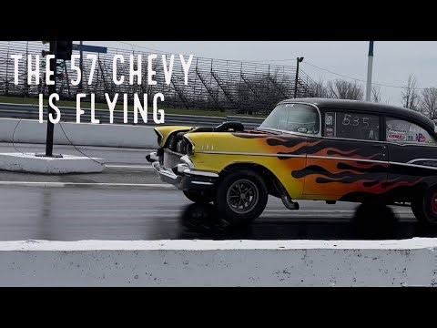 The 57 CHEVY is flying the new ATM carburetor first test n tune of the year
