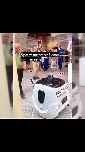 8.8K views · 109 reactions | L’Ospedale Niguarda testa BUDD-e, uno speciale robot a guida autonoma realizzato dai ricercatori del Politecnico di Milano per guidare le persone non vedenti all’interno degli spazi strutturati (ospedali, centri sportivi, centri commerciali, musei...). @design.polimi #BUDDe #TecnologieAssistive #InclusioneSociale #inclusione #DisabilitàVisiva #Autonomia #robot #ospedaleniguarda | Attilio Fontana | Facebook