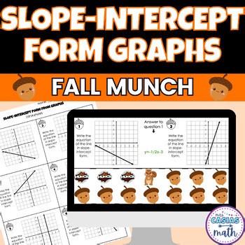Slope-Intercept Form from Graphs Fall Math Digital Activity Worksheet