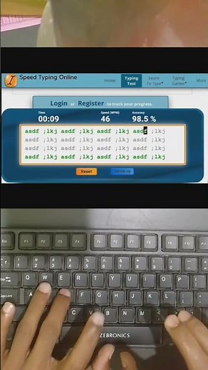 Keyboard Basic Typing ASDF ;LKJ #keyboard #typing #youtubeshorts #shorts