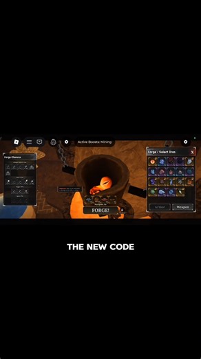 New weapon and codes in[The Forge] #roblox #theforge