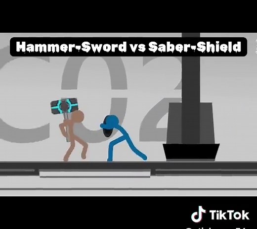 Hammer & Sword VS Saber & Shield #stickman #stickman_fights #stickmanfightsstickman