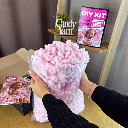 Baby Blanket Kit for Beginner, 10 Colors, Car Seat Cover Pattern, Loop Chenille Yarn Knitting Pattern, Present for Boys & Girls Gender Party - Etsy UK