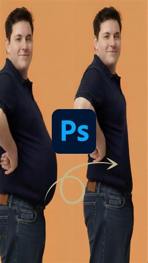 Photoshop Body Editing: Belly Slimming Made Easy #shorts #shortsvideo