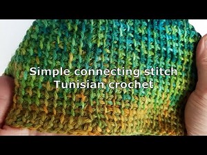 [EN] Simple connecting stitch in Tunisian crochet