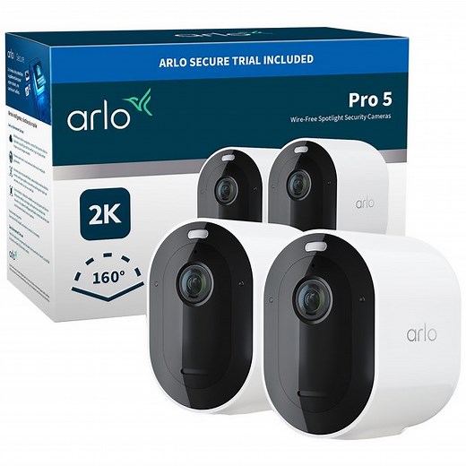 Buy Arlo Pro 5 2K HDR Outdoor Security Camera 2 pack - White | Smart security and CCTV | Argos