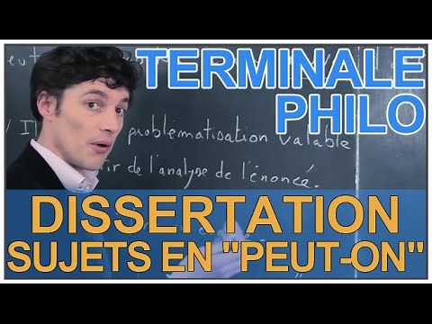 Dissertation: Analysis of the topics in "Can we" - Philosophy - Final year - Les Bons Profs