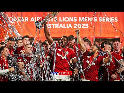 British & Irish Lions lift the trophy after winning the series 2-1 against Australia