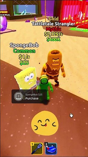 Nice! I found Tattletale Strangler in Bikini Bottom 😱 Steal a SpongeBob #roblox #shorts