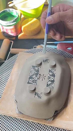 2.1K views · 79 reactions | Pressing in an Underglaze Transfer with a Silicone Tip tool from @xiemtoolsusa whilst Channeling Tony @riot_ceramics as I’m using his Moroccan transfer @riot_transfers design. I’ll leave these transfers in place until almost leather hard, then peel and reveal. I’ll drop some stories showing the peels. #potteryprocess #functionalpottery #artvideos #functionalceramics #underglazetransfer | Bill Schwenzer | Facebook