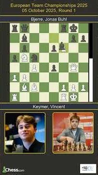 Vincent Keymer vs Jonas Buhl Bjerre | European Team Championships 2025 | Round 1