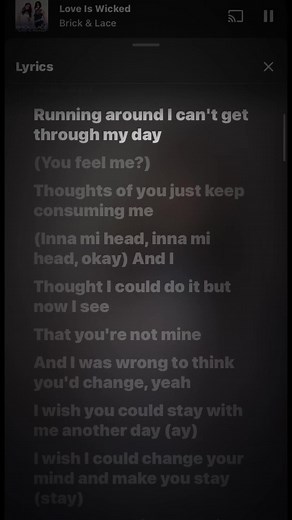 Brick & Lace: Love is Wicked Lyrics