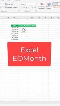 How to Use EOMONTH Function in Excel for Date Calculations | Excel Tips & Tutorial #excel, #exceltut