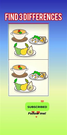 find 3 differences - Food #quiz #gaming #fun #new #challenge #foryou #shorts #gk #test #ai #riddles