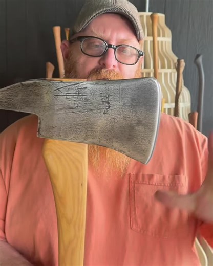 Custom axe handle? Let's see how sharp this is! #Axe #Tools #DIY #Sharp #Baryonyx