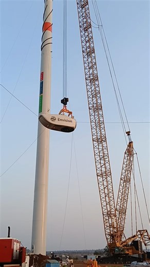 Envision 3.3 MW WTG Nacelle Erection | Wind Power Project