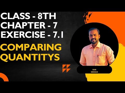 CLASS 8TH MATHS CHAPTER 7 EXERCISE 7.1 |COMPARING QUANTITIES | BR RK SIR 🖌️📙