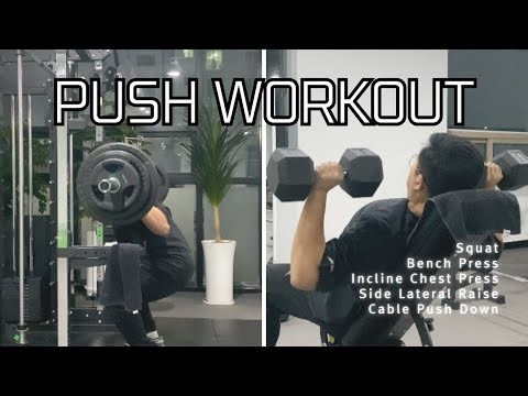 Complete Push Day Workout | Squat, Chest, Shoulders & Triceps Gym Routine