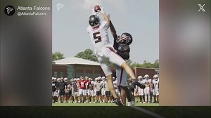 Drake London makes phenomenal catch over CB at Falcons training camp