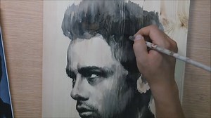 Drawing James Dean on a piece of wood (acrylic paint). Made by zazac namoo https://www.facebook.com/justic2898 | icanbecreative