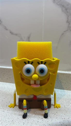 3DPrinterial on Instagram: "Spongebob Sponge Holder Model: @makerworld_ Printer: @bambulab_official A1 Filament: filamix and filamood #3DPrinting #3DPrints #spongebob #bambulab #asmr"